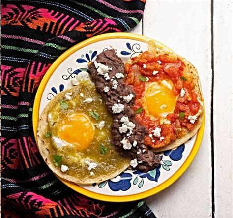 Huevos Divorciados Deliciously Divided By 2 Salsas Refried Beans