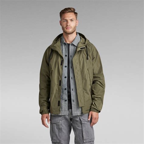 Sporty Hooded Jacket Green G Star RAW