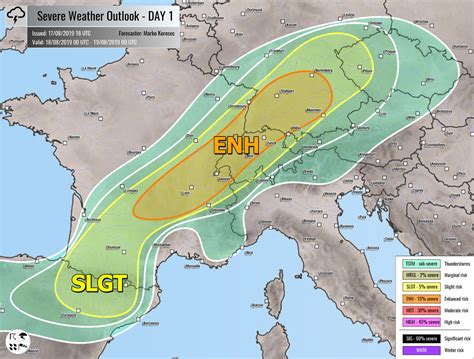 Outlook Day 1 Valid 18082019 Severe Weather Europe