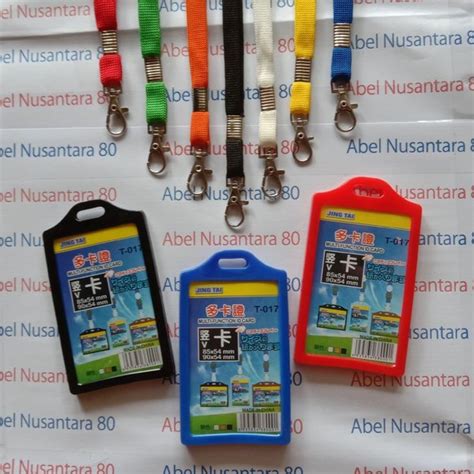 Jual Paket Casing ID Card Karet 2 Sisi Dengan Tali Kait 1cm Di Lapak