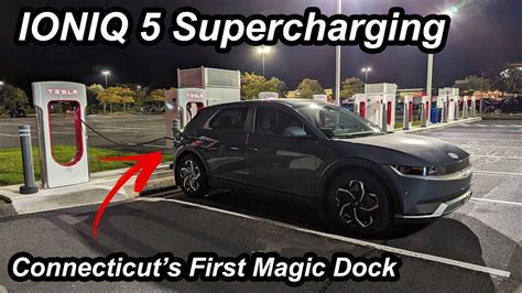 Ioniq 5 Charging At First Tesla Supercharger With Magic Dock In New