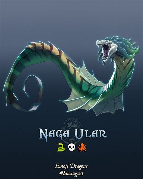 Artstation Naga Ular Dragon Emoji Paul Pereda Mythical Creatures