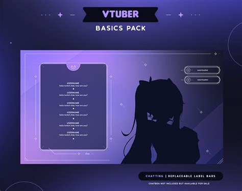 Dark Star Vtuber Overlay Pack Celestial Star Guardian Purple Etsy Uk