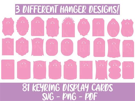 Keyring Display Card Svg Bundle Png Svg Pdf Cricut Silhouette Cricut