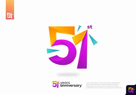 Premium Vector | Number 51 logo icon design, 51st birthday logo number, anniversary 51