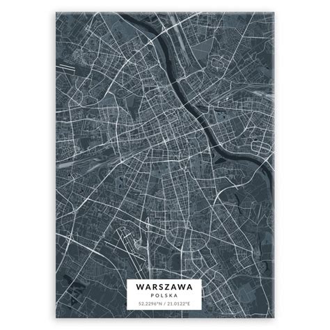 Plakat Metalowy Mapa Navy Warszawa M MURRANO