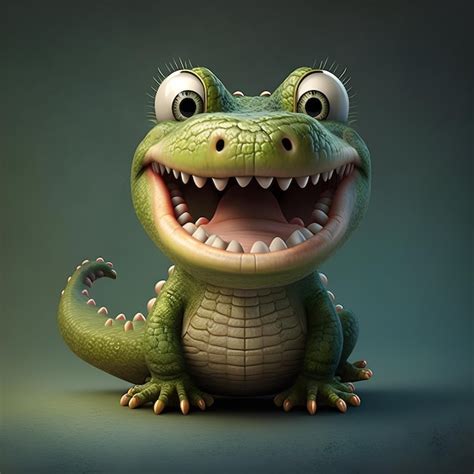 Super Mignon Petit B B Crocodile Rendu Dans Le Style De Dessin Anim