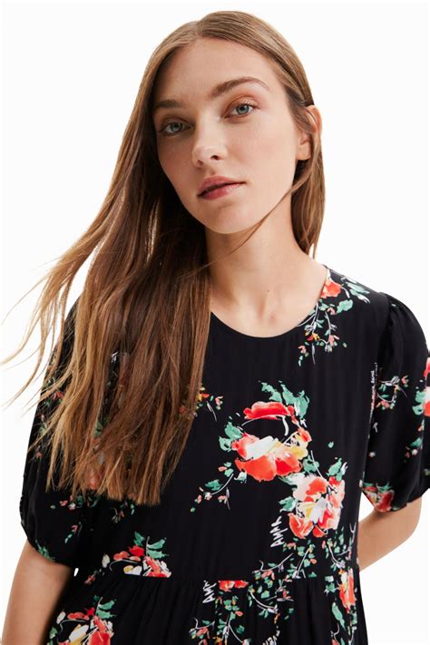 Rochie Midi Cu Print Floral Outlet Desigual Solmar