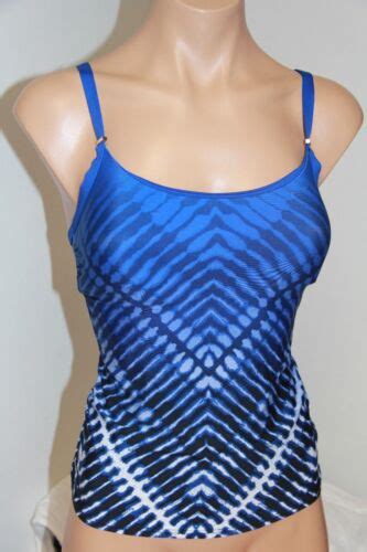 NWT Calvin Klein Swimsuit Bikini Tankini Top Sz XS UPF 50 Blue Multi