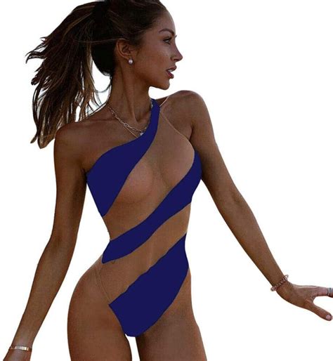 Chemoxing Womens Bikini One Piece Bikini One Shoulder Swimsuit