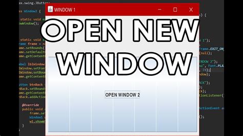 Java Open New Window With A Button Click In Eclipse Youtube