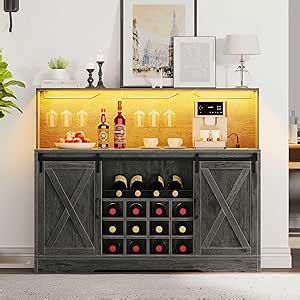 Amazon YITAHOME Farmhouse Coffee Bar Cabinet W Power Outlets