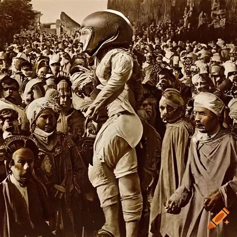 Historic image of the giant of kandahar wearing a football helmet on ...