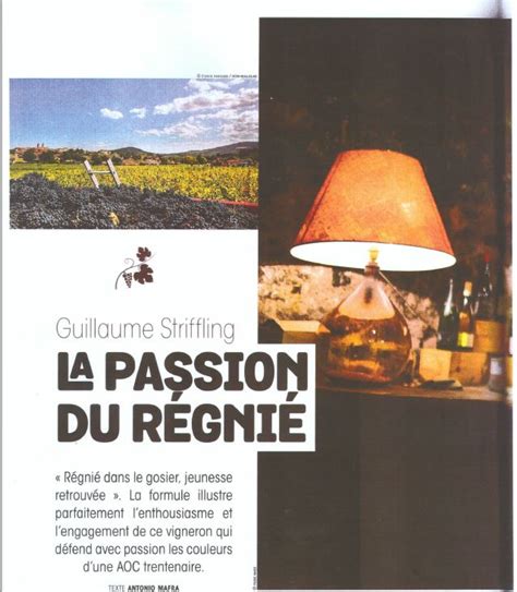 Revue de presse Vin S by Le Progrès Domaine Striffling