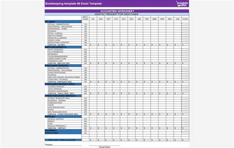 Bookkeeping Template 06: Excel Spreadsheet for Easily Tracking Finances