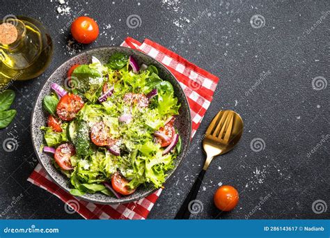 green vegetable salad  fresh leaves stock image image  trendy