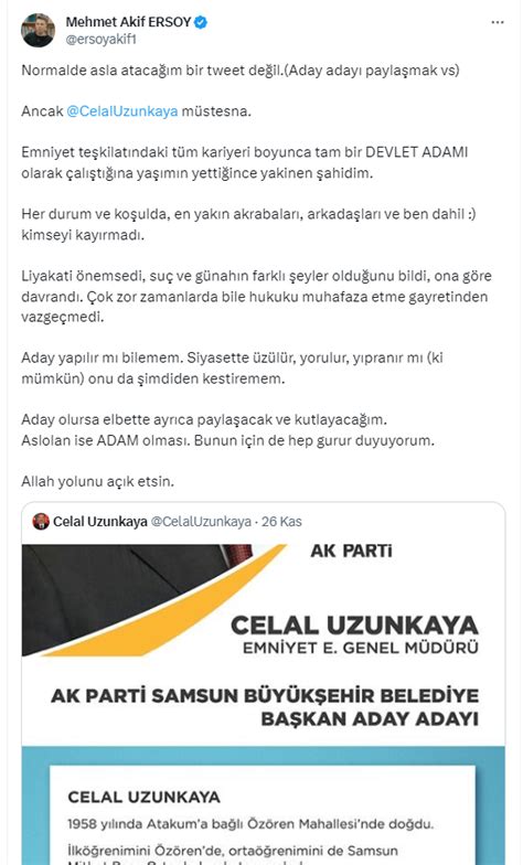 Gazeteci Mehmet Akif Ersoy Dan Akp Belediye Ba Kan Aday Aday Celal