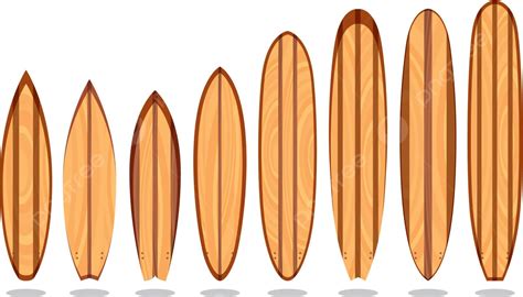 Wooden Surfboards Surf Illustration Shape Vector Surf Illustration