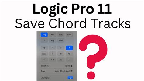 How To Save Chord Tracks In Logic Pro 11 Youtube