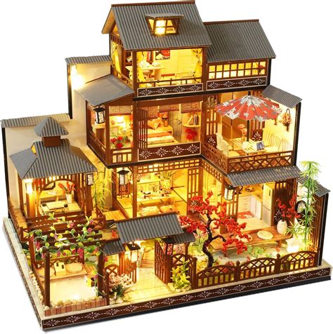 Spilay Diy Dollhouse Miniature With Wooden Furniture Kit Handmade Mini