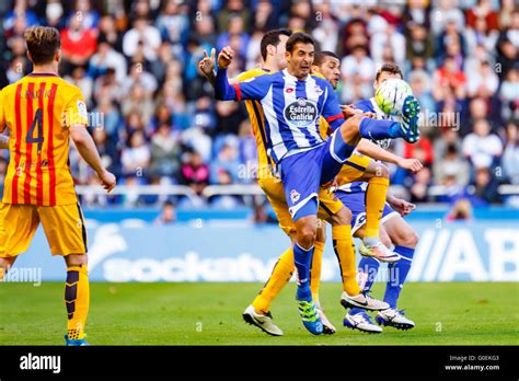 Celso Borges controls a ball during the La Liga BBVA match between RC Stock Photo, Royalty Free ...