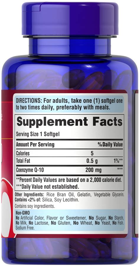 Q SORB Co Q 10 200 Mg 120 Rapid Release Softgels 12094 Puritan S