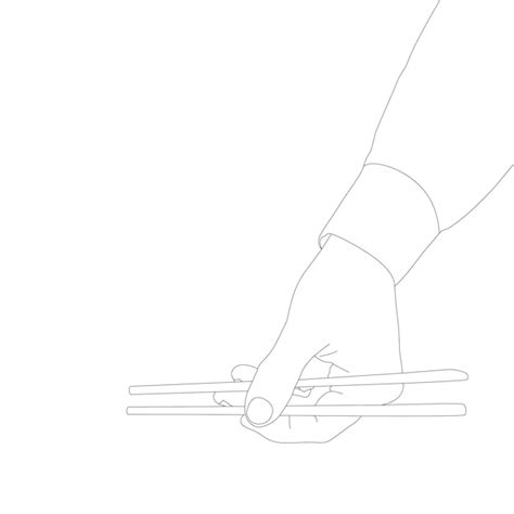 Premium Vector One Line Drawing Hand Holding Chopstick