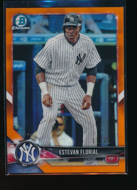 Estevan Florial Bowman Draft Chrome Orange Refractor Yankees