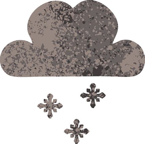 retro illustration style cartoon storm snow cloud 10754903 Vector Art ...