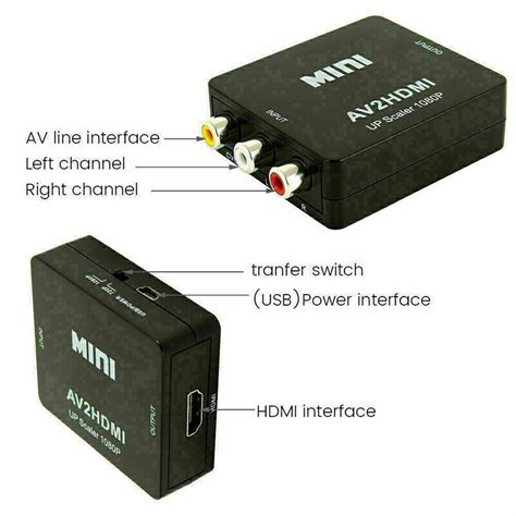 Convertisseur Rca Av Vers Hdmi Hd Adaptateur Audio Vid O Composite Cvbs