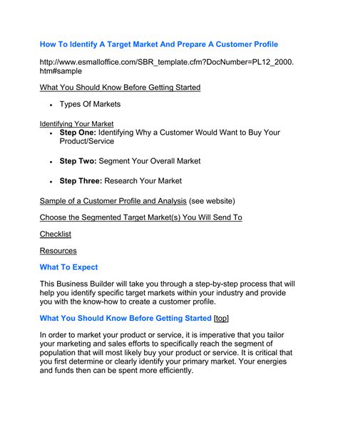 How To Identify A Target Market And Prepare A Customer Profile