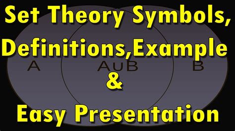 Set Theory Symbols Definitions Example Easy Presentation YouTube