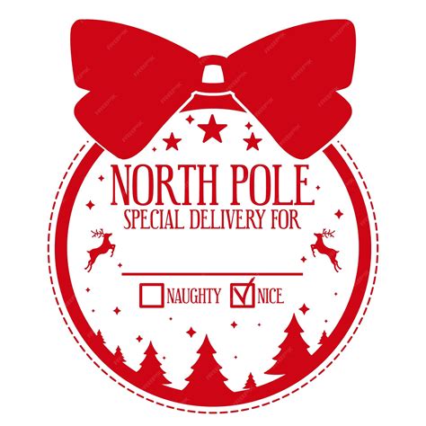 Premium Vector North Pole Special Delivery Holiday Stamp Design