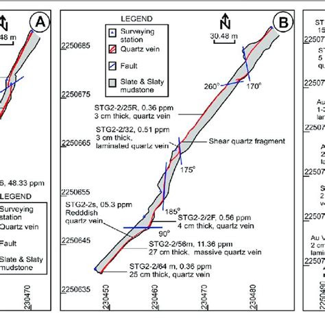 A Mineralization Map Of The Adit I B Adit Ii And C Adit Iii At