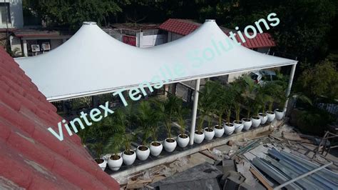 Modular Pvc Cover Double Conical Tensile Structure In Thane Vintex