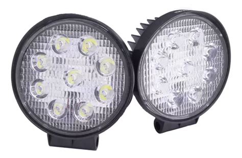 Faro Led Redondo Cree Led Pulgadas Blanco Reversero