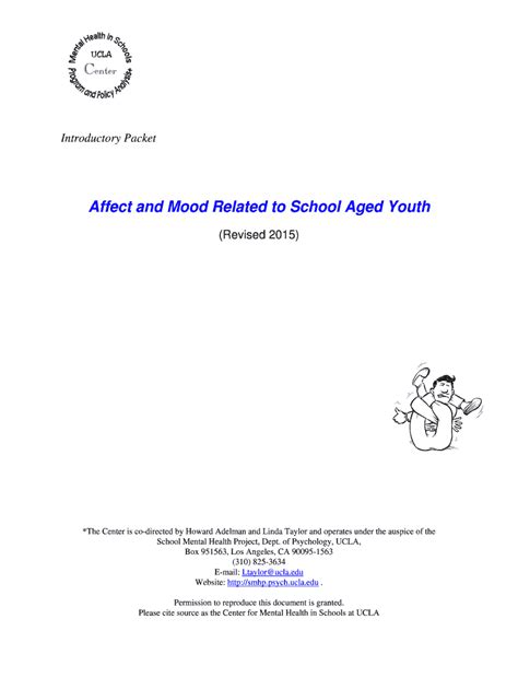 Fillable Online Smhp Psych Ucla Affect Mood Problems UCLA School