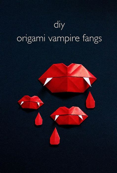 DIY Origami Vampire Fangs | Diy origami, Halloween origami, Paper ...