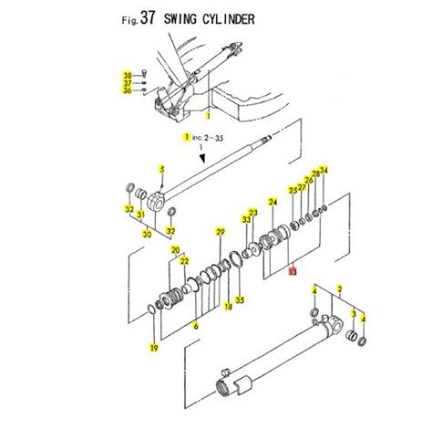 Yanmar Genuine Seal Kit Swing Cylinder Piston VIO30 Machine Serve