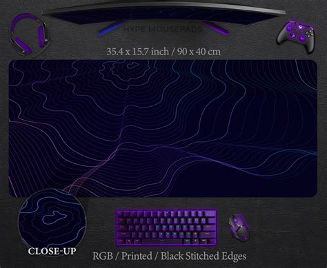 XXXL Mousepad RGB Topo Deskpad Rgb XL Mousepad Topographic Mouse Pad