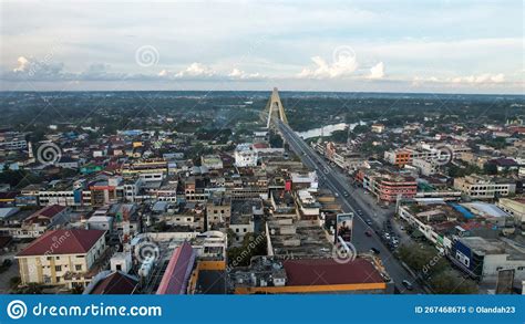 Aerial View Of Siak Bridge Iv Abdul Jalil Alamuddin Syah Bridge Above