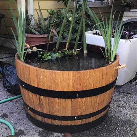 Barrica De Roble Reciclado Para Plantas Acuáticas Muebles De Madera Reciclada Econaturel