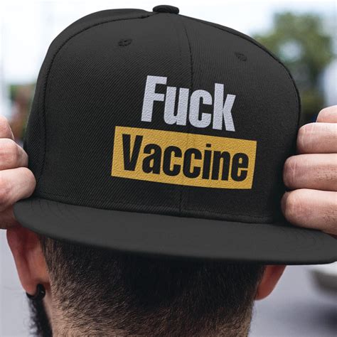 Fuck Vaccine Twill Cap High Profile Snapback Hat Proudly Unpoisoned