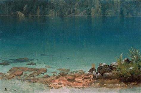 Lake Scene Painting Albert Bierstadt Oil Paintings