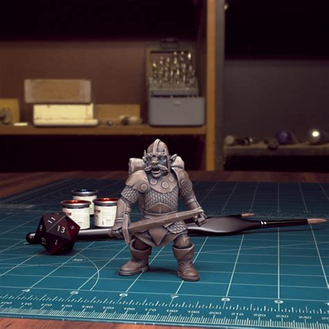 3D Printable DnD Heroes Gnome Fighter Male Pre Supported By