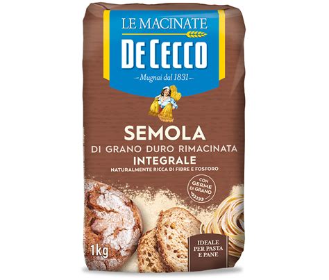 Semola Rimacinata Di Grano Duro Integrale Pasta De Cecco France