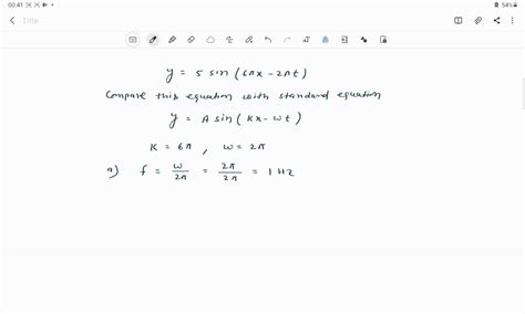 Solved The Equation Of A Transverse Wave Is Y 5 Sin 6π X 2π T