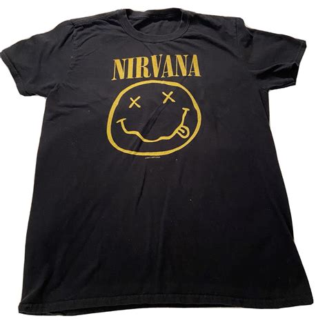 Nirvana Dead Smiley Face Tshirt Nevermind Reissue Tee Gem