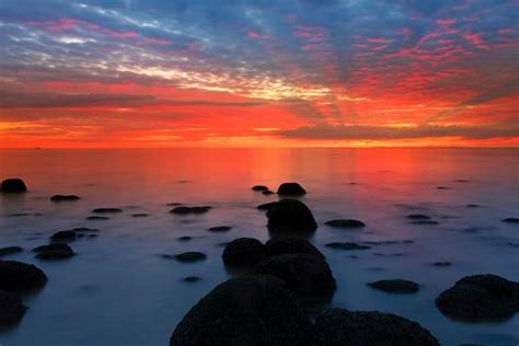 Midsummer Sunset Over The Wash From Hunstanton Beach North Norfolk