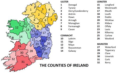 Ireland Political Regional Map | Ireland Map | Geography | Political | City